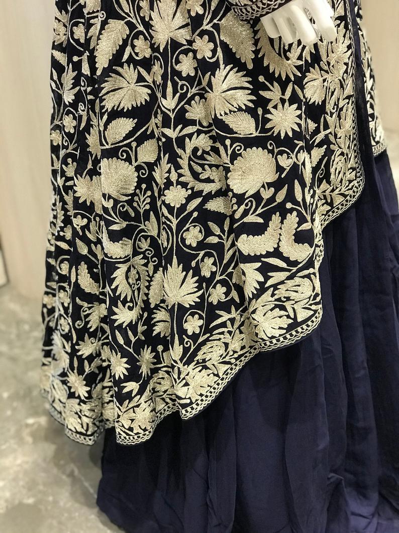 Steps Flared Women Dress with Kashmiri Tilla Embroidery Steps Flared Women Dress with Kashmiri Tilla Embroidery