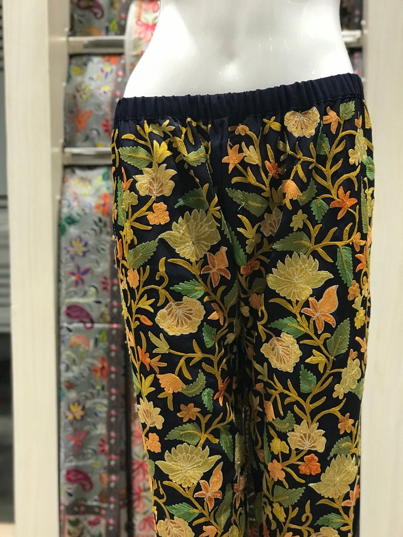 Velvet Dress with Kashmiri Aari embroidered pant