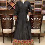 Floor Length Black Dress With Kutch Embroidery and Cut Daana Highlighting