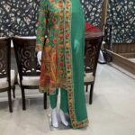 Flared Suit Dress With Rich Embroidery and Cut Daana Highlighting Front
