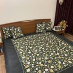 Black Raw Silk Kashmiri Embroidered Bed Cover