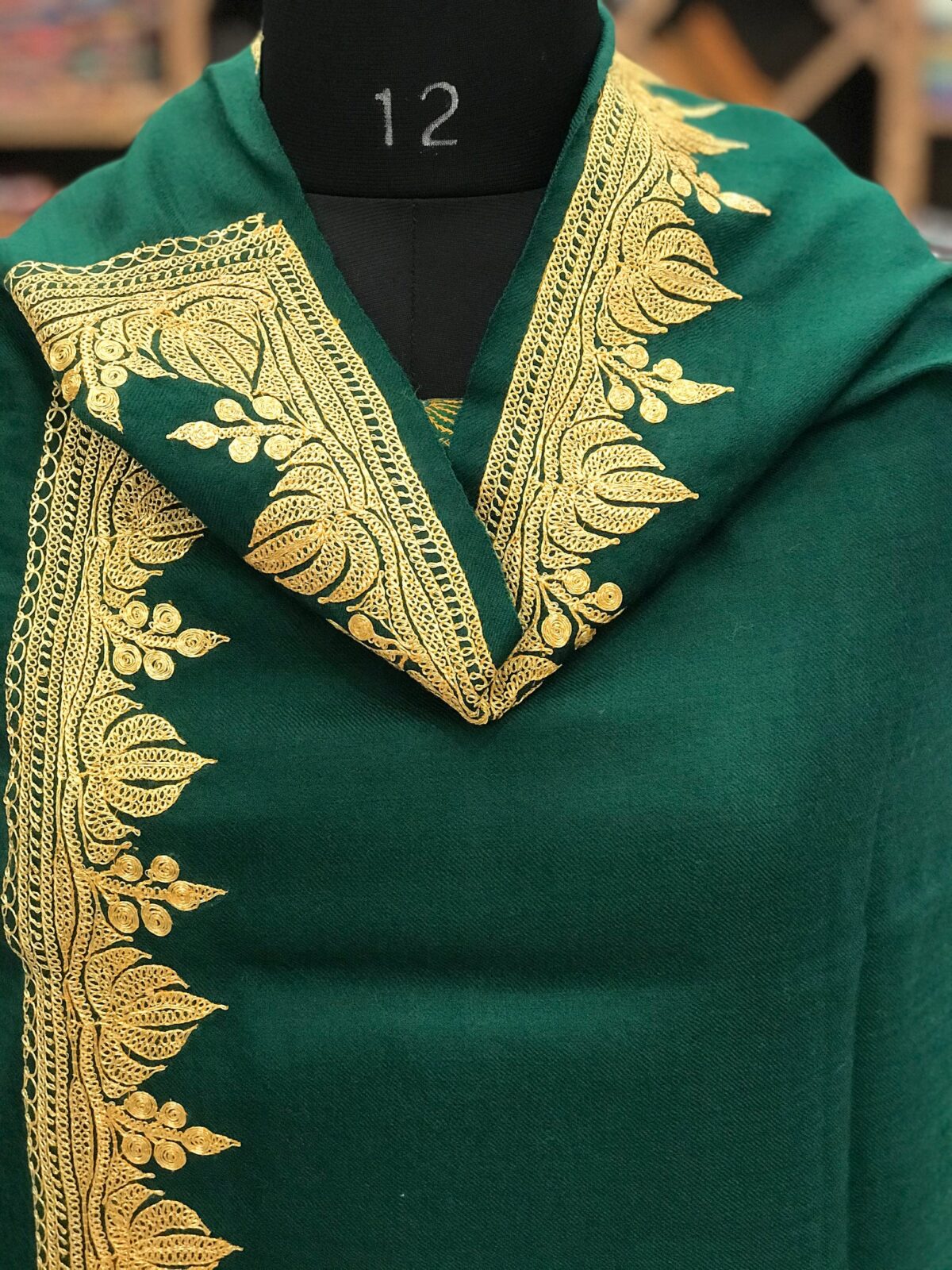 Pure Merino Wool Shawl With Tilla Hand Embroidery