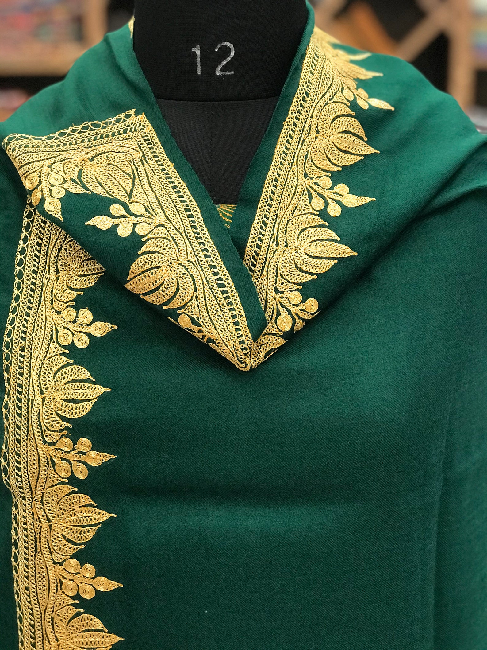 Pure Merino Wool Shawl With Tilla Hand Embroidery