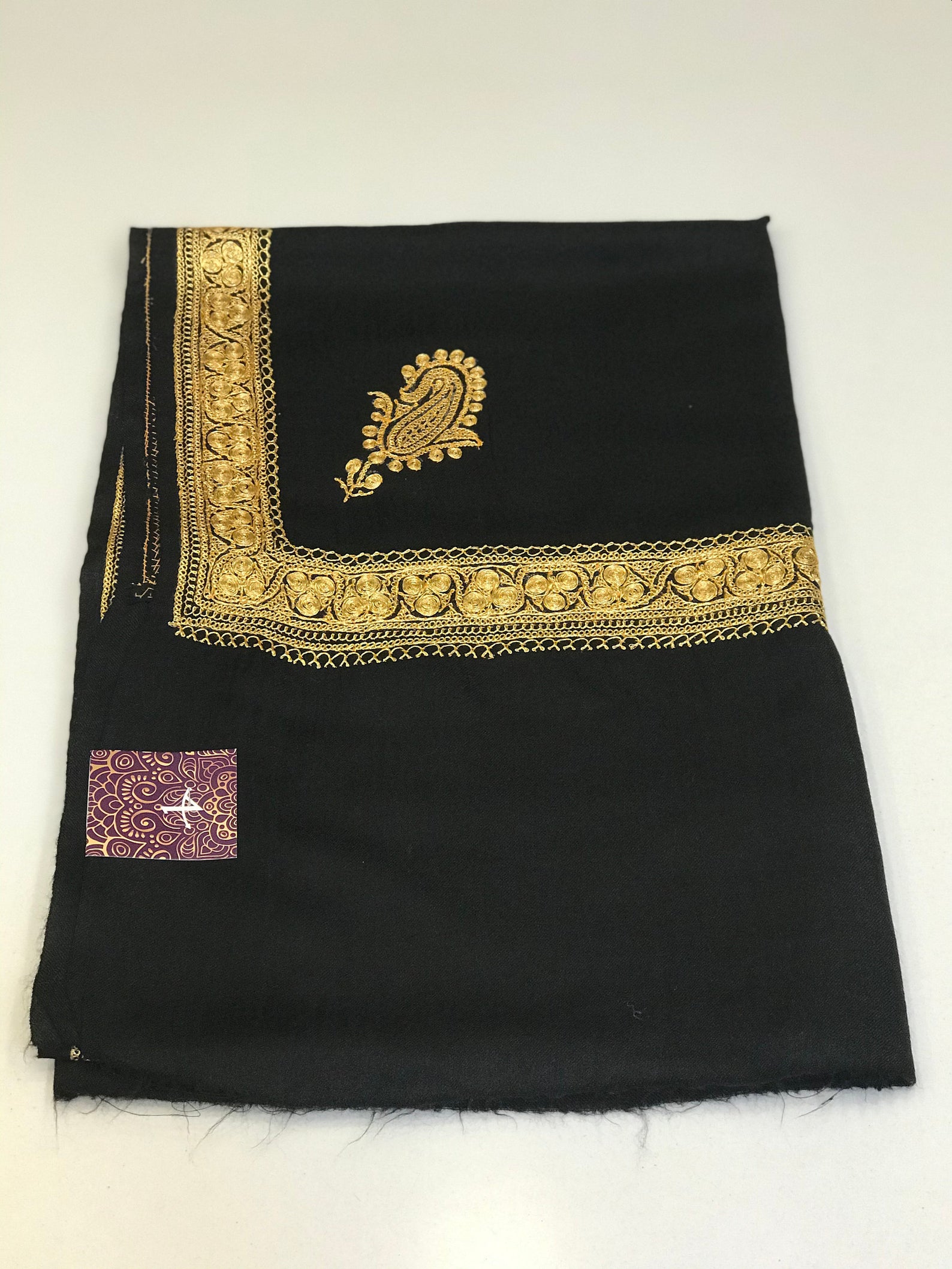 Pure Merino Wool Shawl With Tilla Hand Embroidery