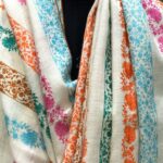 White Sozni Pure Pashmina Hand Embroidered Shawl