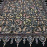 Black Allover Sozni Pure Pashmina Hand Embroidered Shawl