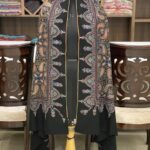Black Allover Sozni Pure Pashmina Hand Embroidered Shawl
