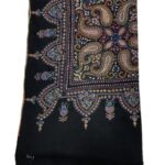Black Allover Sozni Pure Pashmina Hand Embroidered Shawl