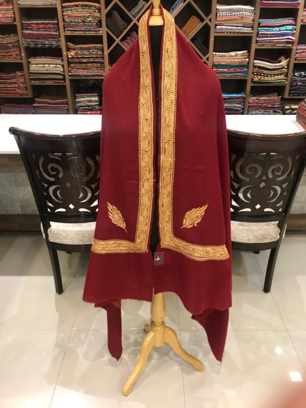 Pure Merino Wool Shawl With Tilla Hand Embroidery