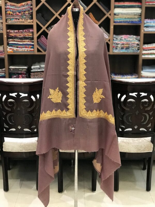 Pure Merino Wool Shawl With Tilla Hand Embroidery