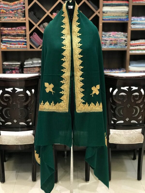 Pure Merino Wool Shawl With Tilla Hand Embroidery