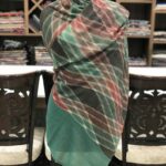 Criss-Cross Ikat Design Pure Pashmina Green Women Stole Scarf