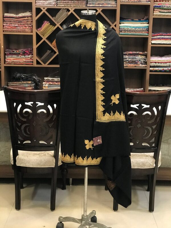 Pure Merino Wool Shawl With Tilla Hand Embroidery