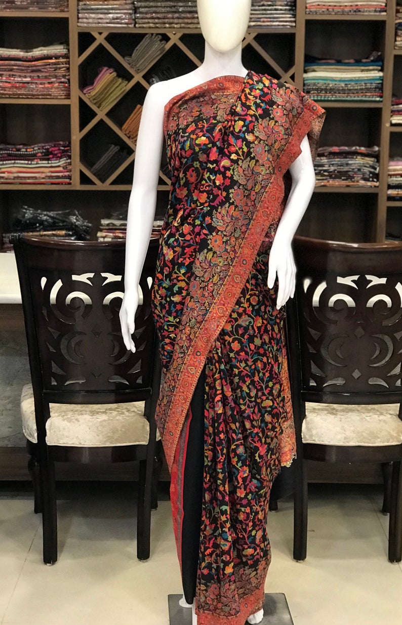 Modal Silk Black Kani Weave Saree