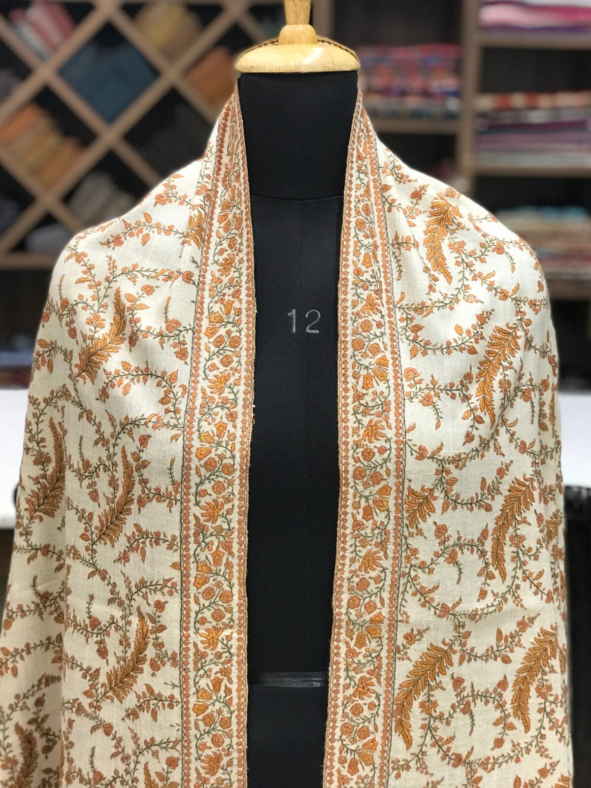 Allover Sozni Hand Embroidered Pure Pashmina Shawl Allover Sozni Hand Embroidered Pure Pashmina Shawl