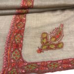 Pure Pashmina Shawl with Border Sozni Hand Embroidery