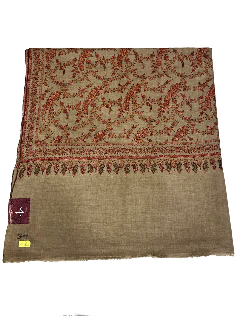 Allover Sozni Hand Embroidered Pure Pashmina Shawl