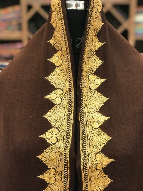 Pure Merino Wool Shawl With Tilla Hand Embroidery