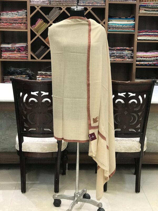 Pure Pashmina Shawl with Border Sozni Hand Embroidery