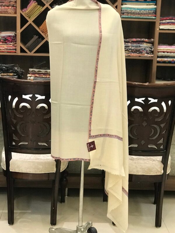 Pure Pashmina Shawl with Border Sozni Hand Embroidery