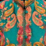 Green Paisley Embroidered Long Women's Jacket front
