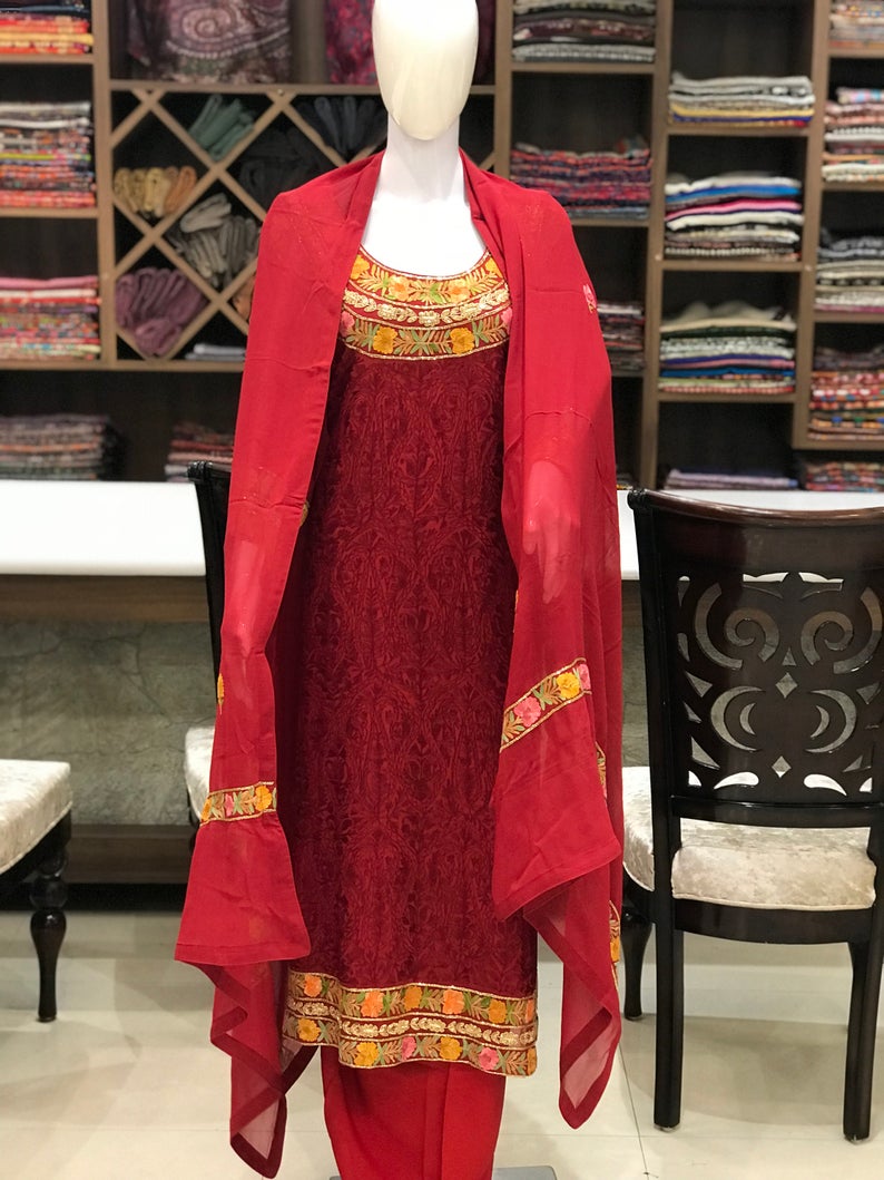 Jaal Aari with Hand Dabka Work Salwar Suit