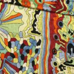 Modern Art Hand Chain Stitched Silk Rug