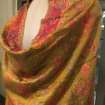 Silk Modal Mustard Yellow Floral Kani Dupatta side view
