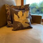 Dual Shade Tilla Embroidered Decorative Velvet Cushion Cover: Grey