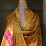 Silk Modal Mustard Yellow Kani Dupatta close up