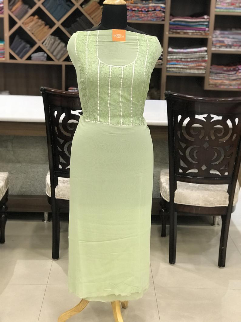 Gota and Aari Fusion Embroidered Women Kurta Gota and Aari Fusion Embroidered Women Kurta