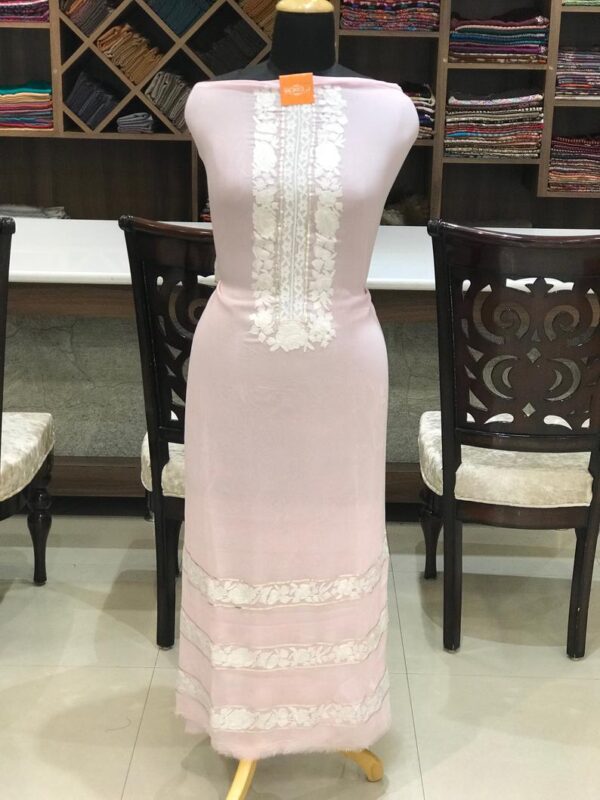 Gota and Aari Fusion Embroidery Pink Women Kurta
