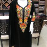 Salwar Suit with Aari Cut Daana and Gota Pati Fusion Work front