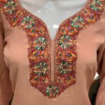 Peach Salwar Suit with Hand Thread Embroidery 2