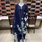 Tilla Embroidery with Thread Outline Kashmiri Salwar Suit