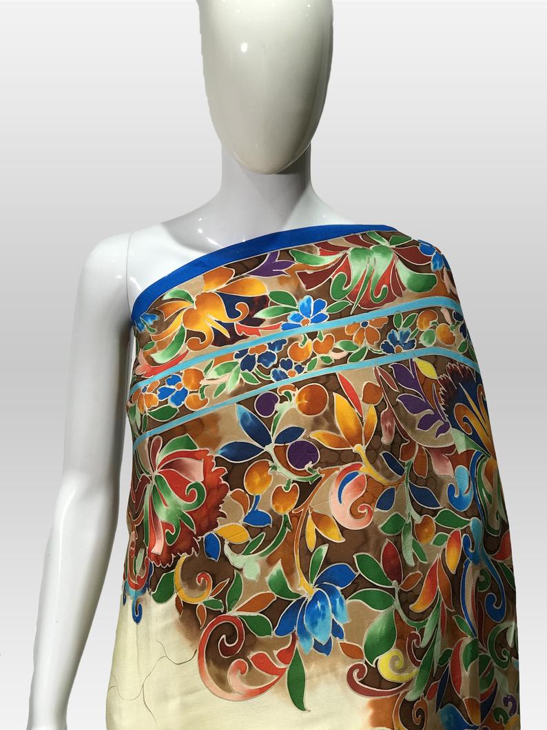 Pure Crepe Hand Painted Kalamkari Saree 2 Pure Crepe Hand Painted Kalamkari Saree 2