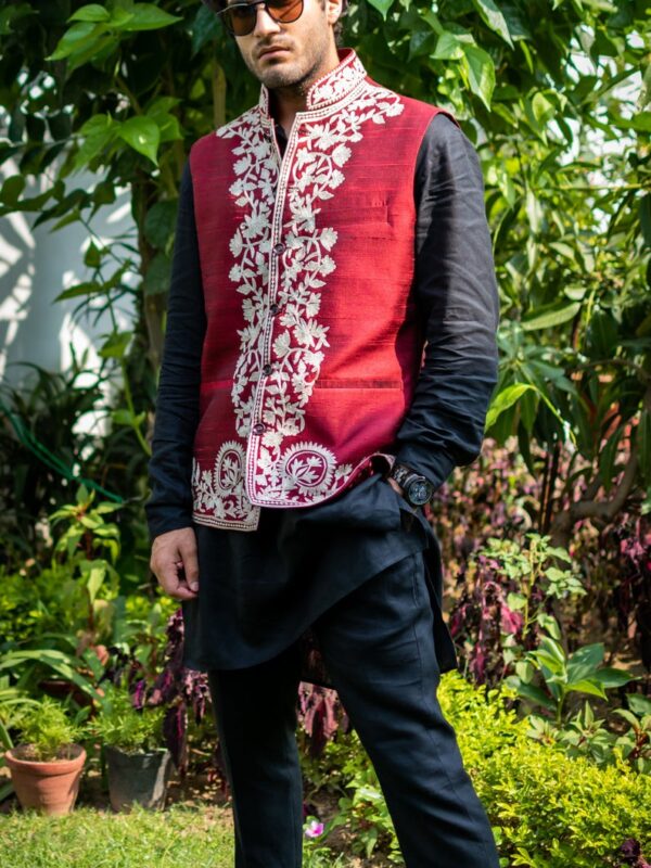 Nehru Jacket with Kashmiri Tilla Embroidery