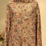 Tea Pink Silk Kani Weave Dupatta close up