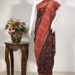 Black Modal Silk Paisley Jaal Kani Weave Sari