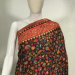 Black Modal Silk Paisley Jaal Kani Weave Sari 2