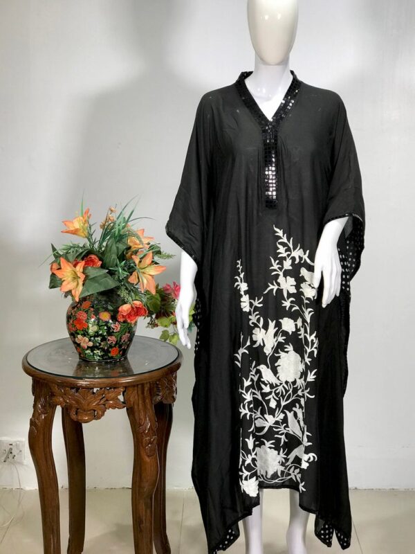 Limited Edition Black Kaftan with Kashmiri Aari Embroidery