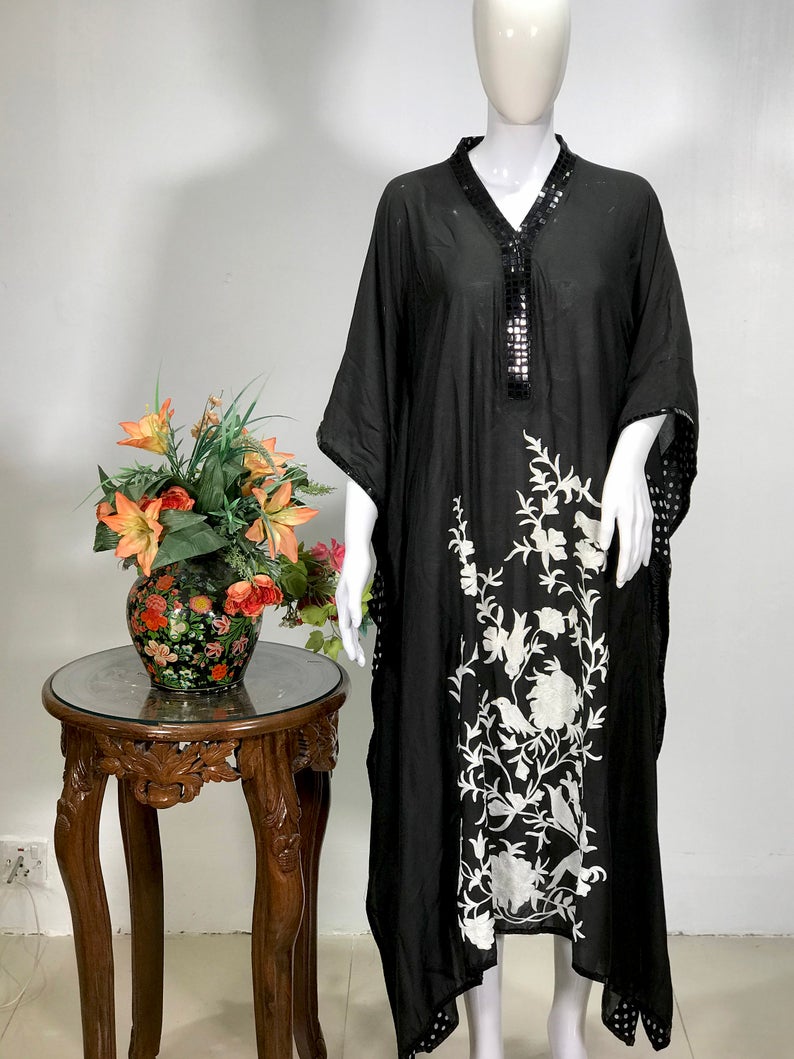 Limited Edition Black Kaftan with Kashmiri Aari Embroidery Limited Edition Black Kaftan with Kashmiri Aari Embroidery