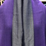 Zari Weave Metallic Pure Pashmina Reversible Stole: Purple close up
