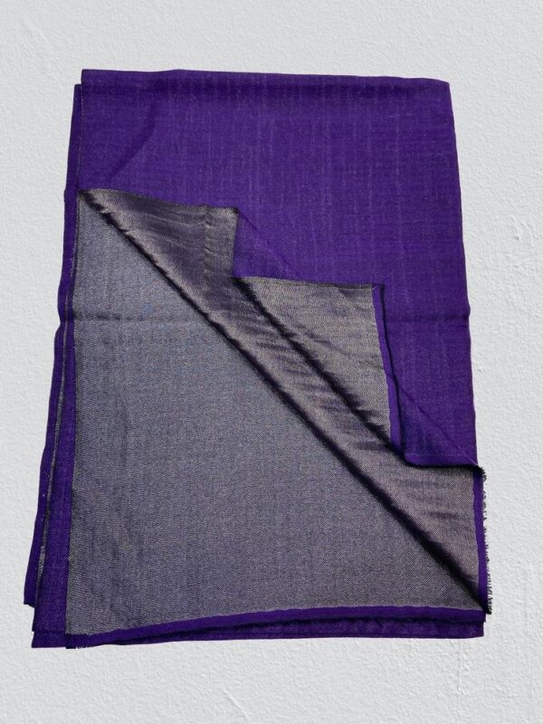 Zari Weave Metallic Pure Pashmina Reversible Stole: Purple