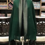 Zari Dhaaga Weave Metallic Pure Pashmina Reversible Stole: Dark Green