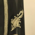 Tilla Chuptri Embroidered Salwar Suit: Black close up