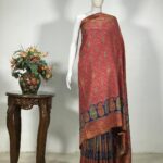 Dual Tone Modal Silk Jaal Kani Weave Sari: Red & Blue