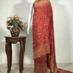 Red Modal Silk Floral Jaal palluKani Weave Saree