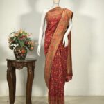 Red Modal Silk Floral Jaal Kani Weave Saree