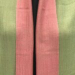 Solid Plain Pure Pashmina Reversible Shawl: Green and Pink close up